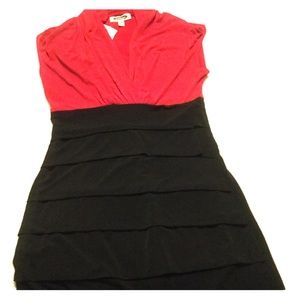 Red and black tier dress
